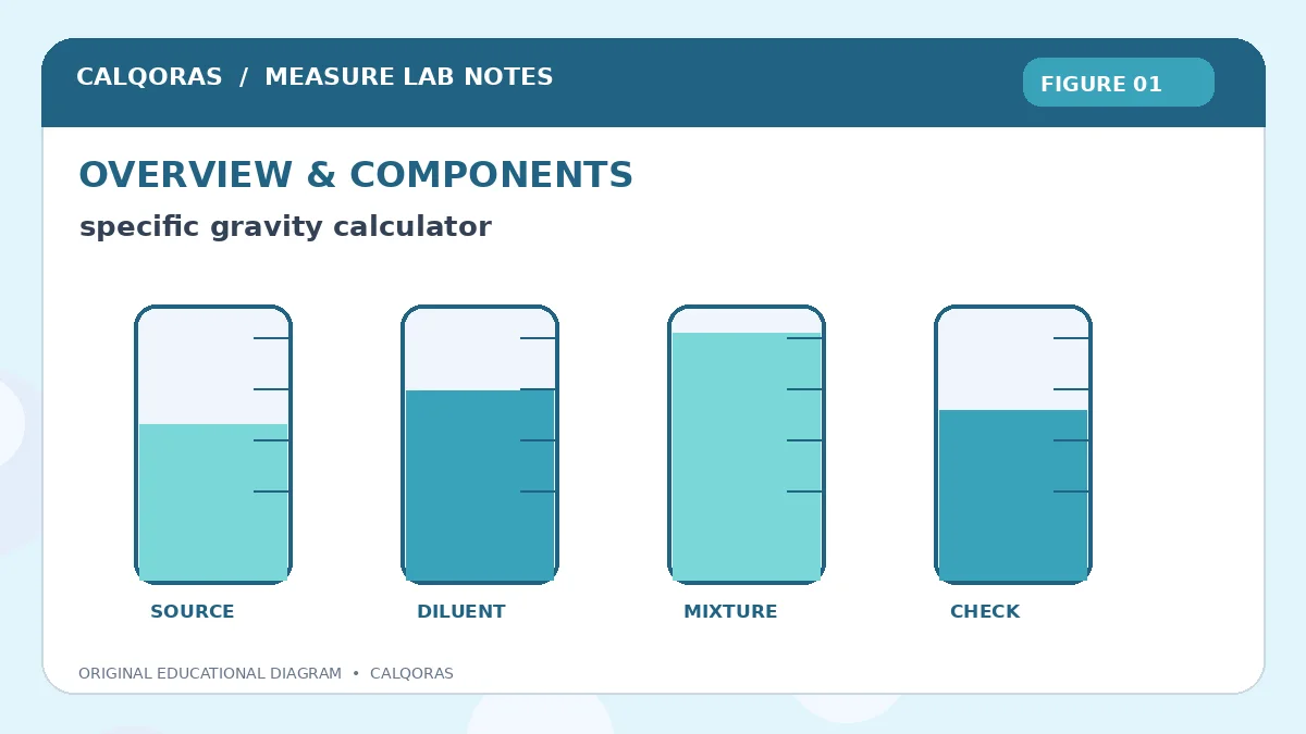 Specific Gravity Calculator — original Calqoras scientific illustration 1