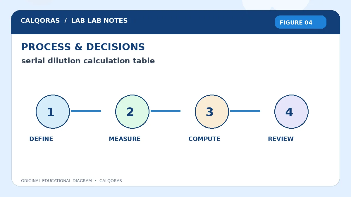 Serial Dilution Calculation Table — original Calqoras scientific illustration 4