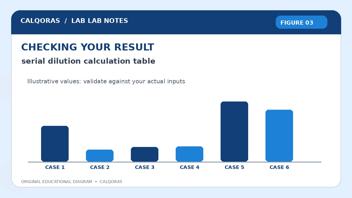 Serial Dilution Calculation Table — original Calqoras scientific illustration 3