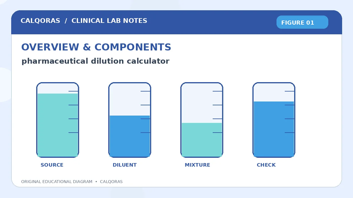 Pharmaceutical Dilution Calculator — original Calqoras scientific illustration 1
