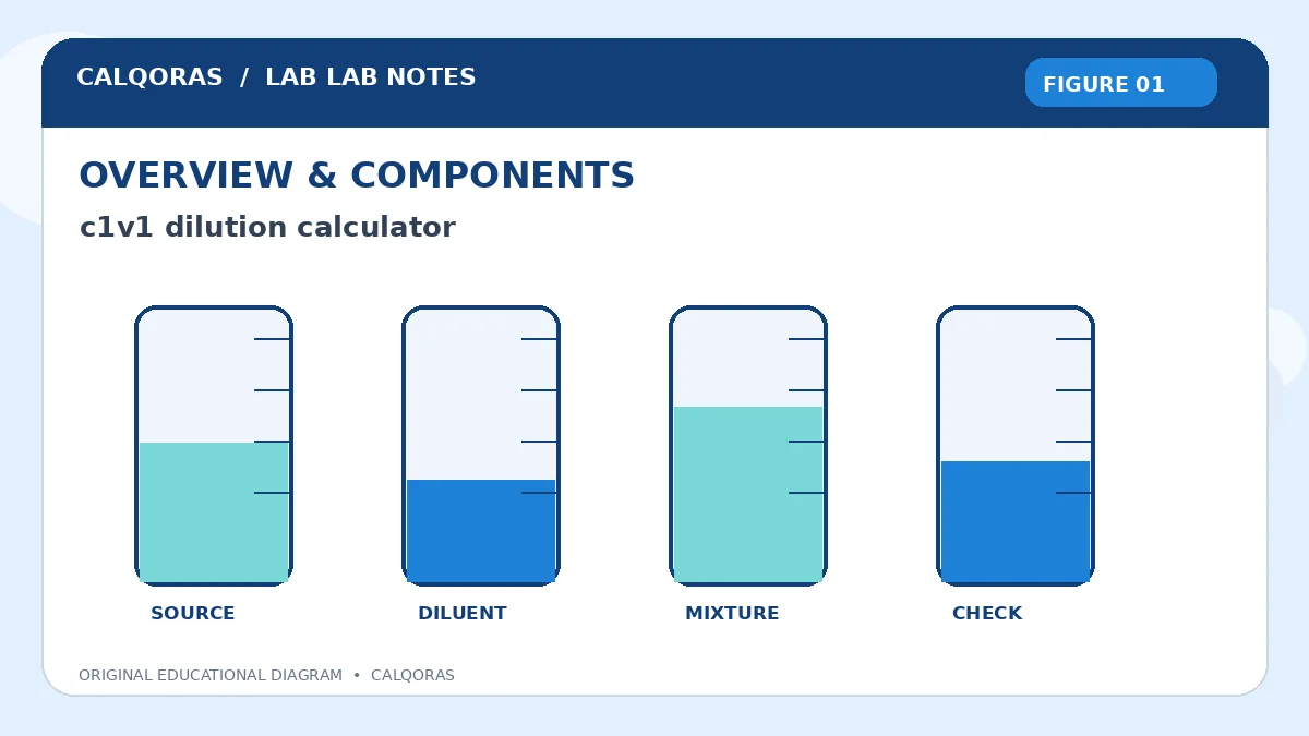 C1V1 Dilution Calculator — original Calqoras scientific illustration 1