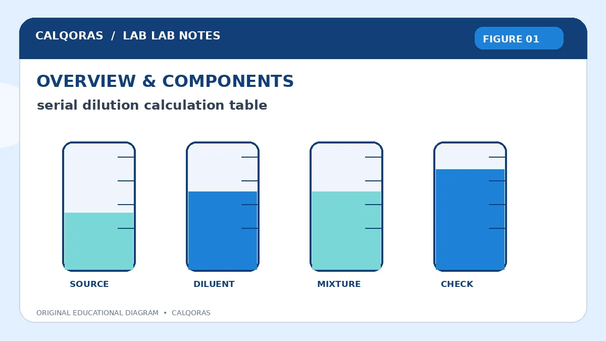 Serial Dilution Calculation Table — original Calqoras scientific illustration 1