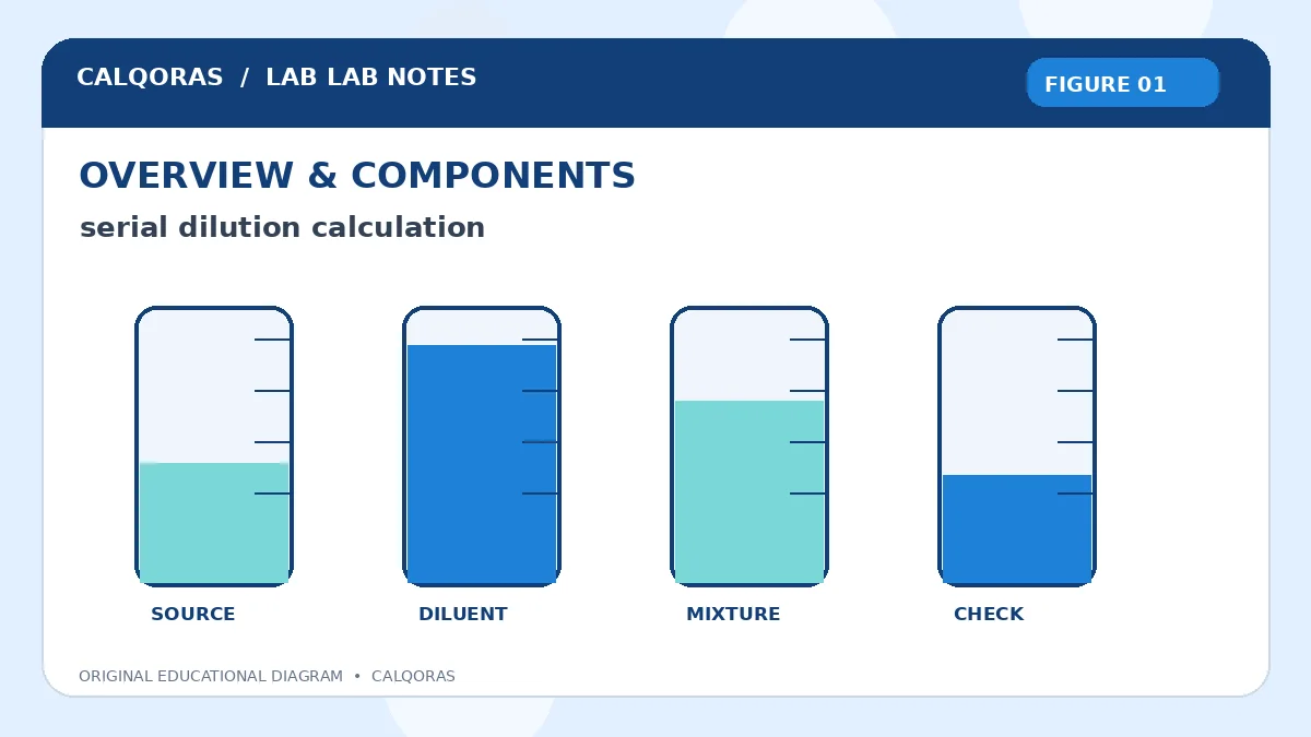 Serial Dilution Calculation — original Calqoras scientific illustration 1
